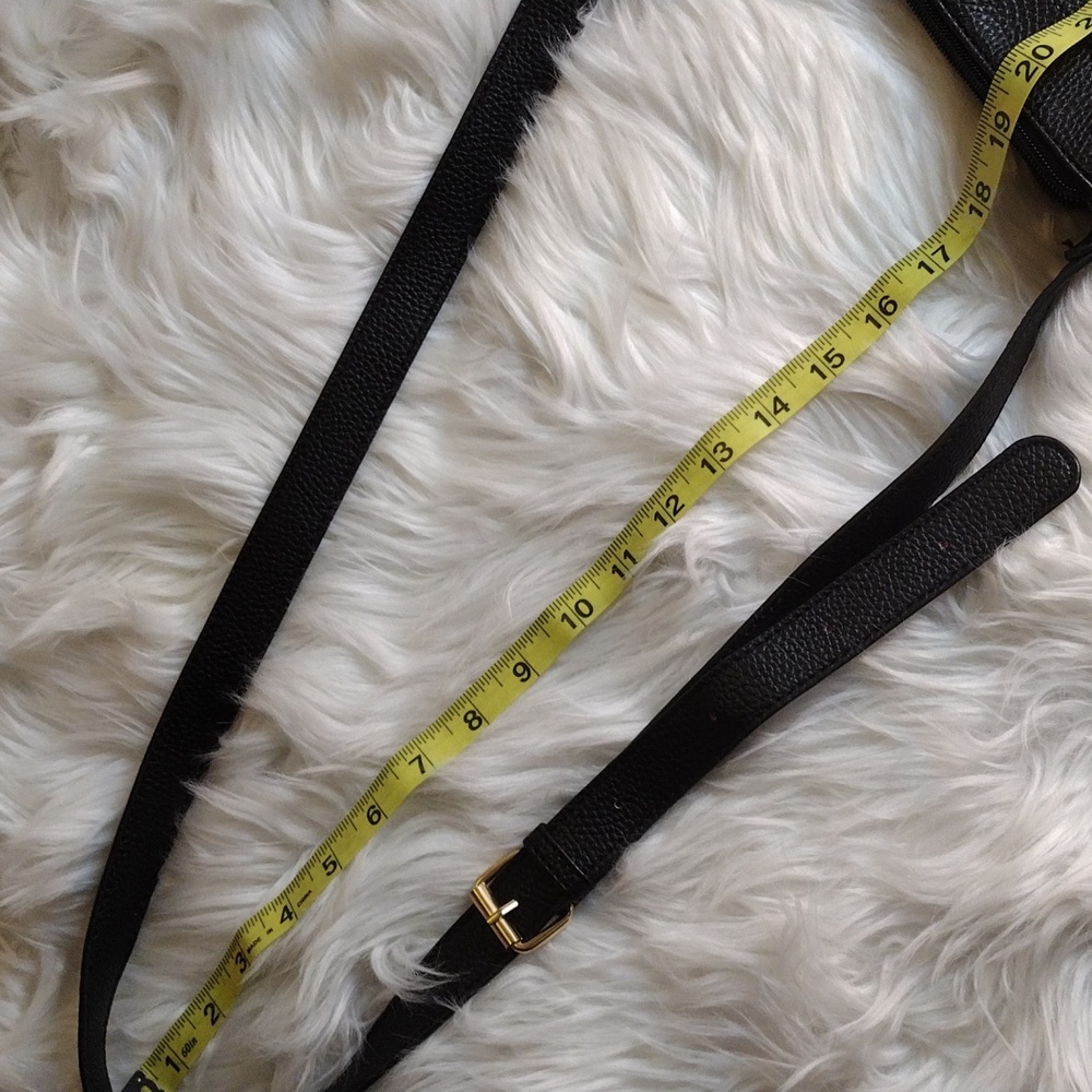 Shoulder/cross body Black leather like bag 9 1/2x12 - Picture 9 of 15